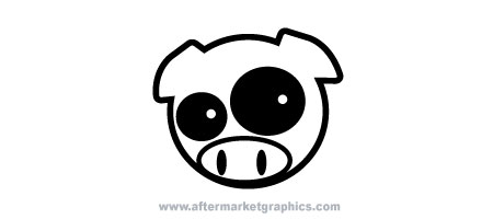 Subaru Pig Decals - Pair (2 pieces)